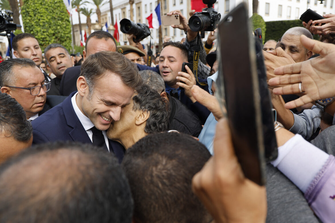 President Macron Outside Parliament – Rabat