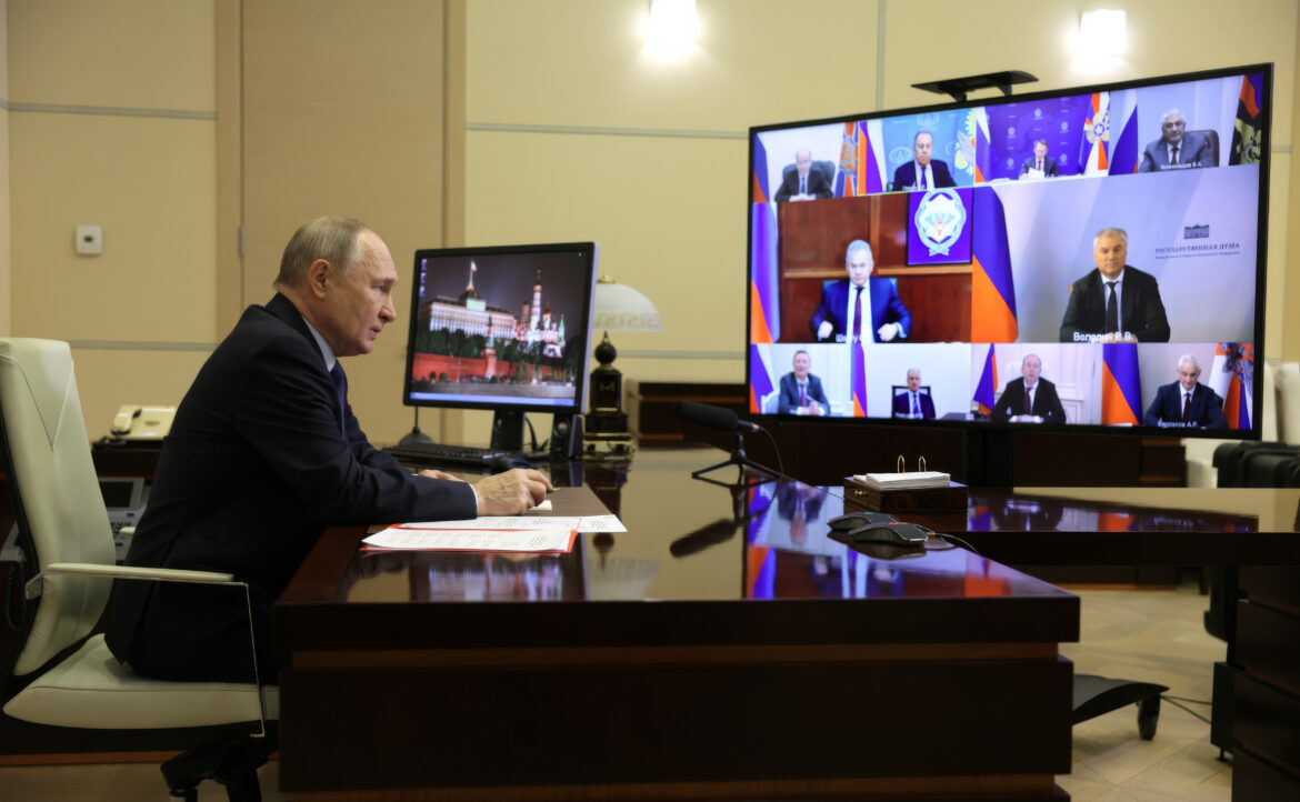 Russian President Putin Holds Video Call with Security Council