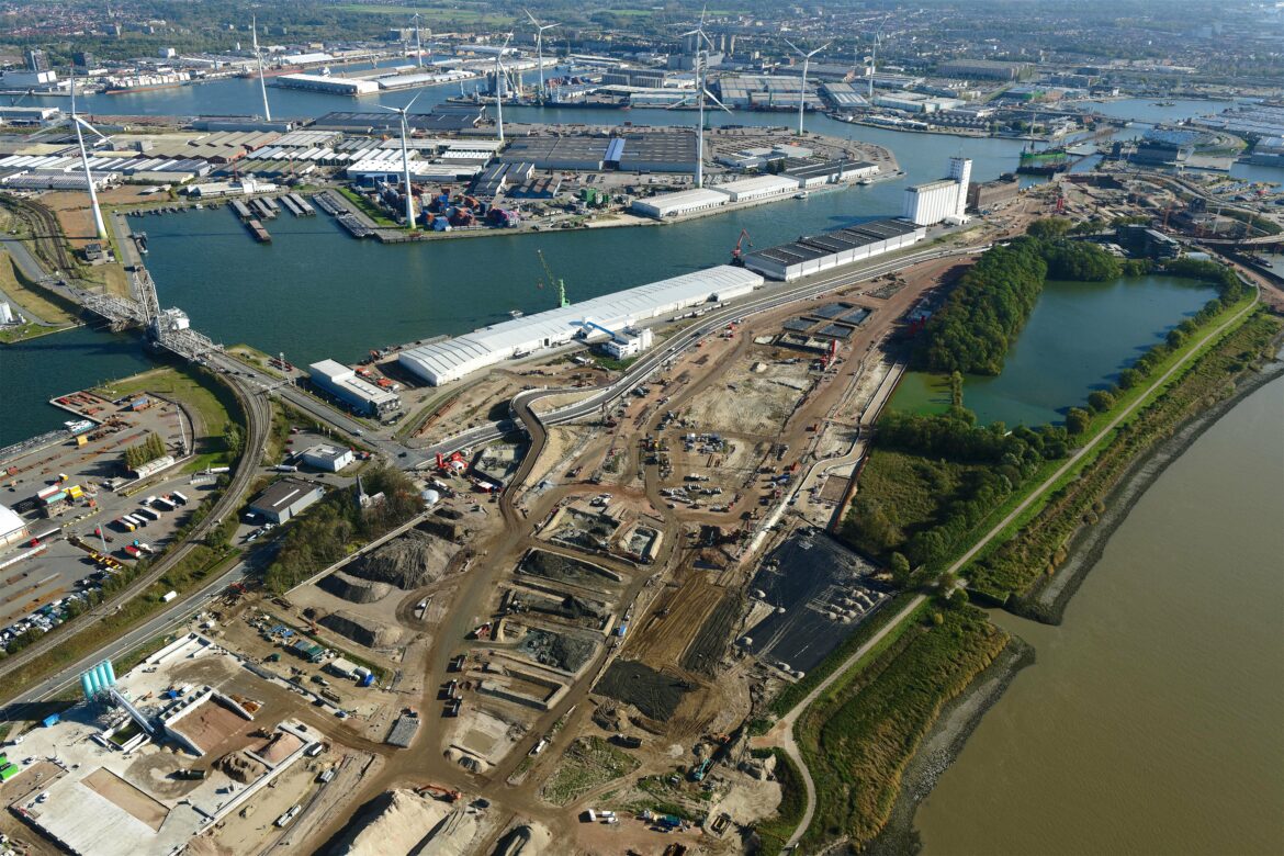 Oosterweel project: construction works of Oosterweelknooppunt, THV COTU, Antwerp, October 2024 | projet Oosterweel: Chantier de Oosterweelknooppunt, THV COTU, Anvers, Octobre 2024