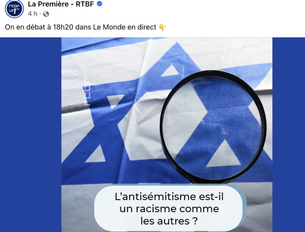 Un d&eacute;bat de la RTBF sur l&rsquo;antis&eacute;mitisme d&eacute;clenche une pol&eacute;mique