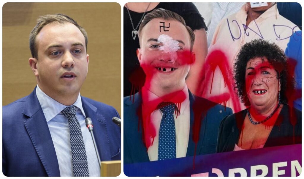 Tags, croix gamm&eacute;e et appels violents : &agrave; Mons, une d&eacute;rive inqui&eacute;tante vise la droite locale