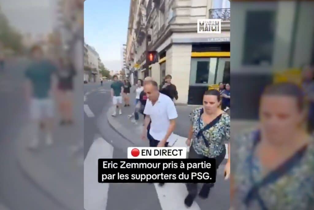 Eric Zemmour poursuivi par des supporters du PSG en plein Paris
