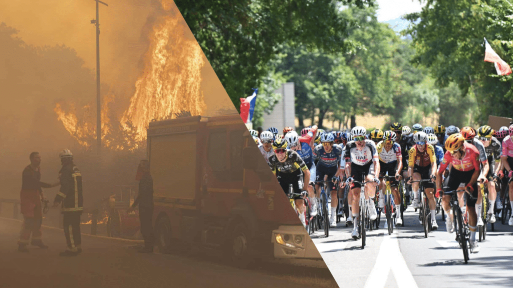 Tour de France : les incendies mobilisent les forces de l'ordre et &eacute;courtent l'&eacute;tape finale
