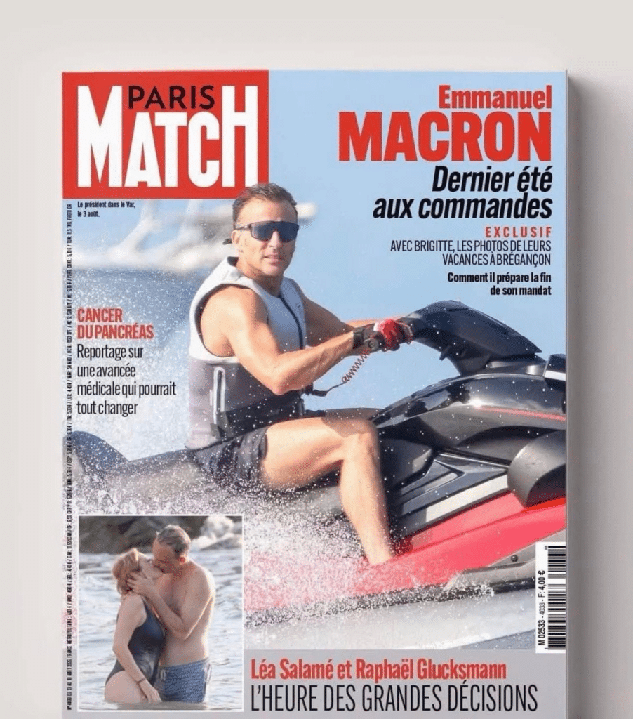 Les photos de Macron et du couple Glucksmann-Salam&eacute; en Une de Paris Match ne passent pas