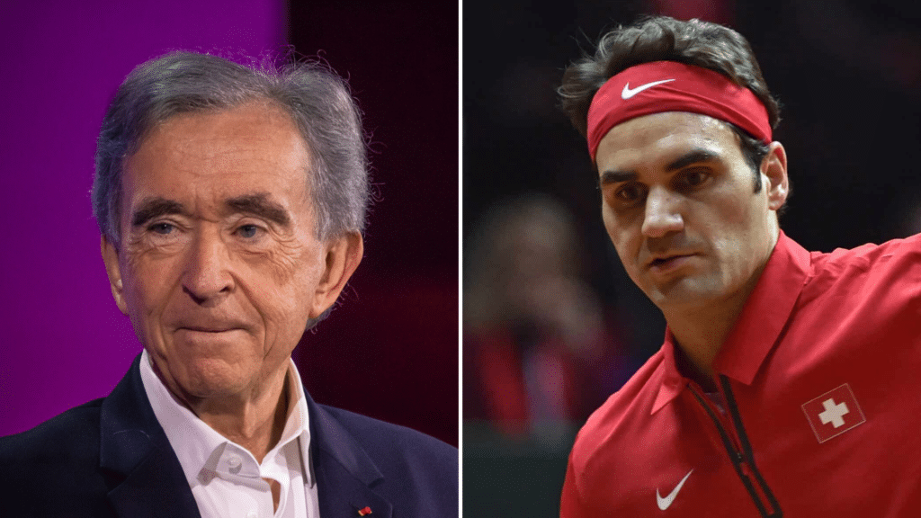 Quand Bernard Arnault &eacute;change quelques balles avec Roger Federer en Sicile