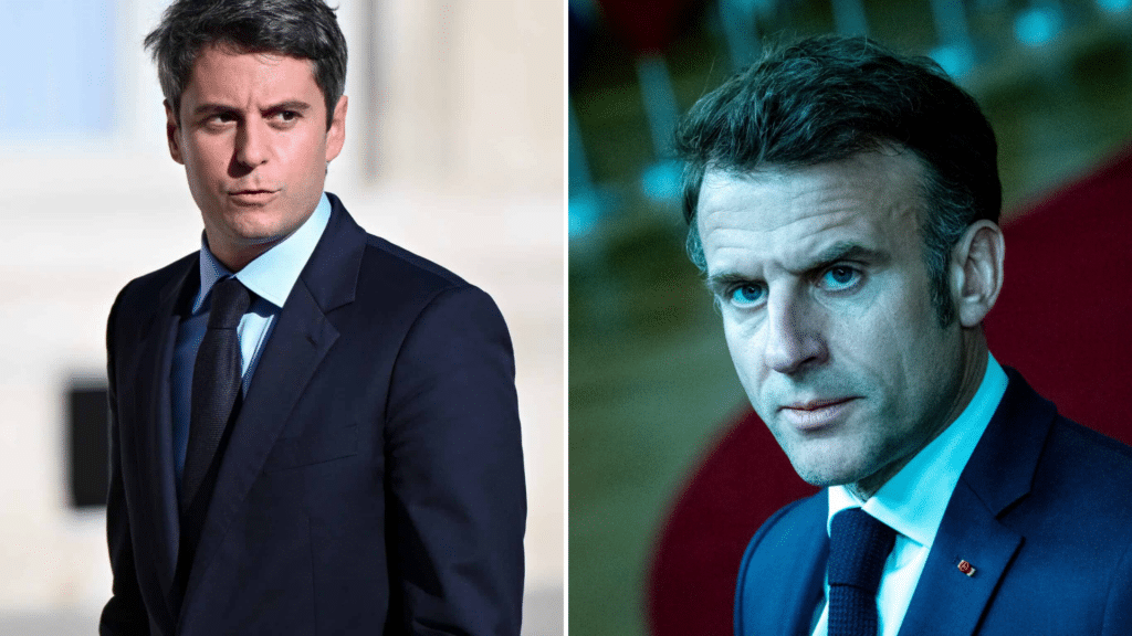 Gabriel Attal et Emmanuel Macron.