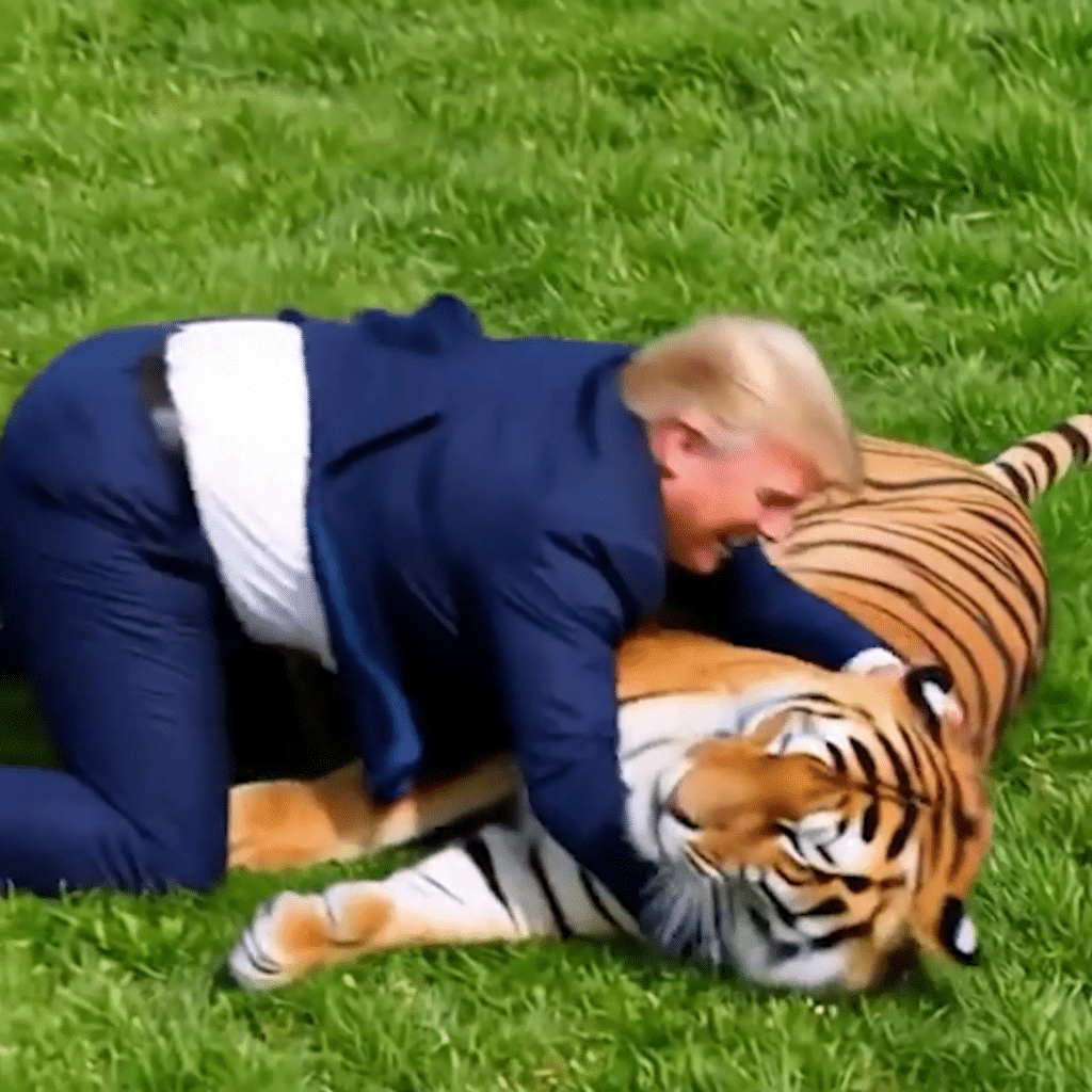 Un Britannique meurt d&eacute;vor&eacute; par un tigre : Trump en fait une vid&eacute;o humoristique &agrave; sa gloire